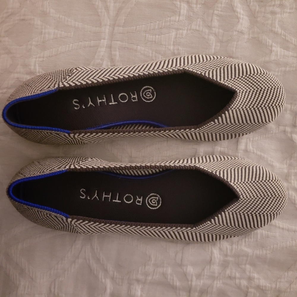 Grey Herringbone Rothy Flats